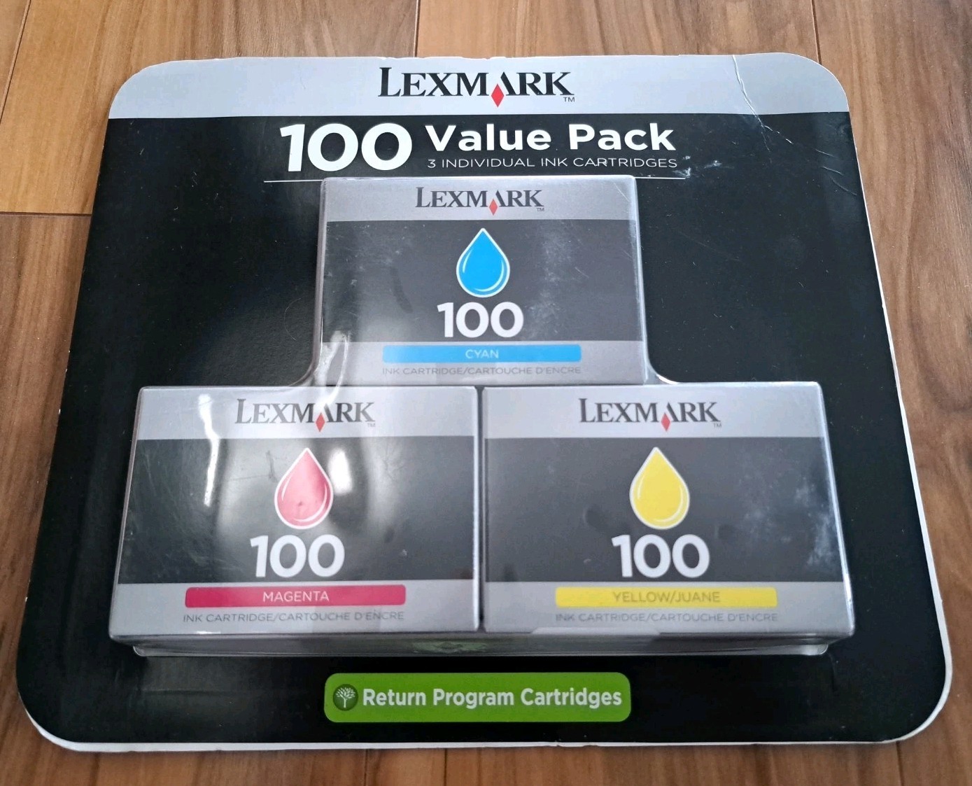 New Lexmark 100 3 Ink Cartridge Set Cyan/Magenta/Yellow 14N1345 2009 Sealed