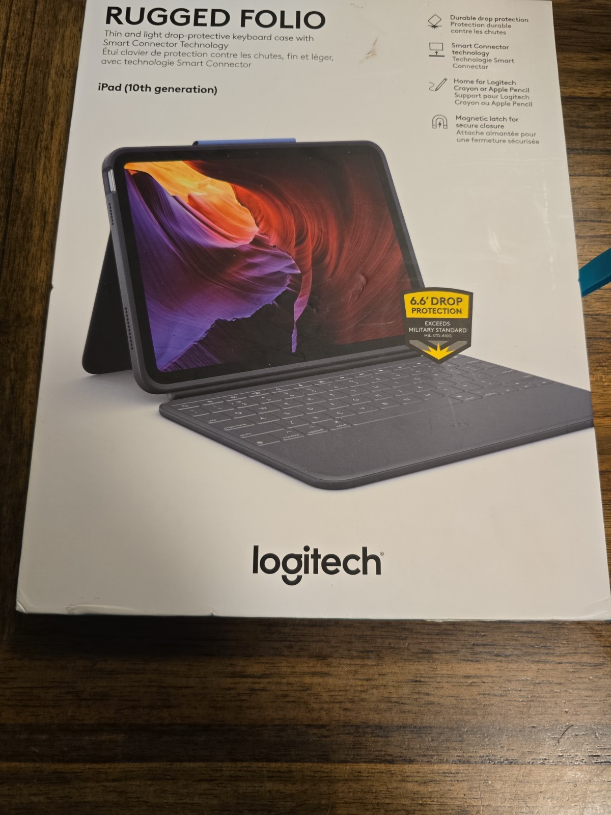 Logitech Rugged Folio Keyboard Case For iPad 10th Gen/A16 - Graphite