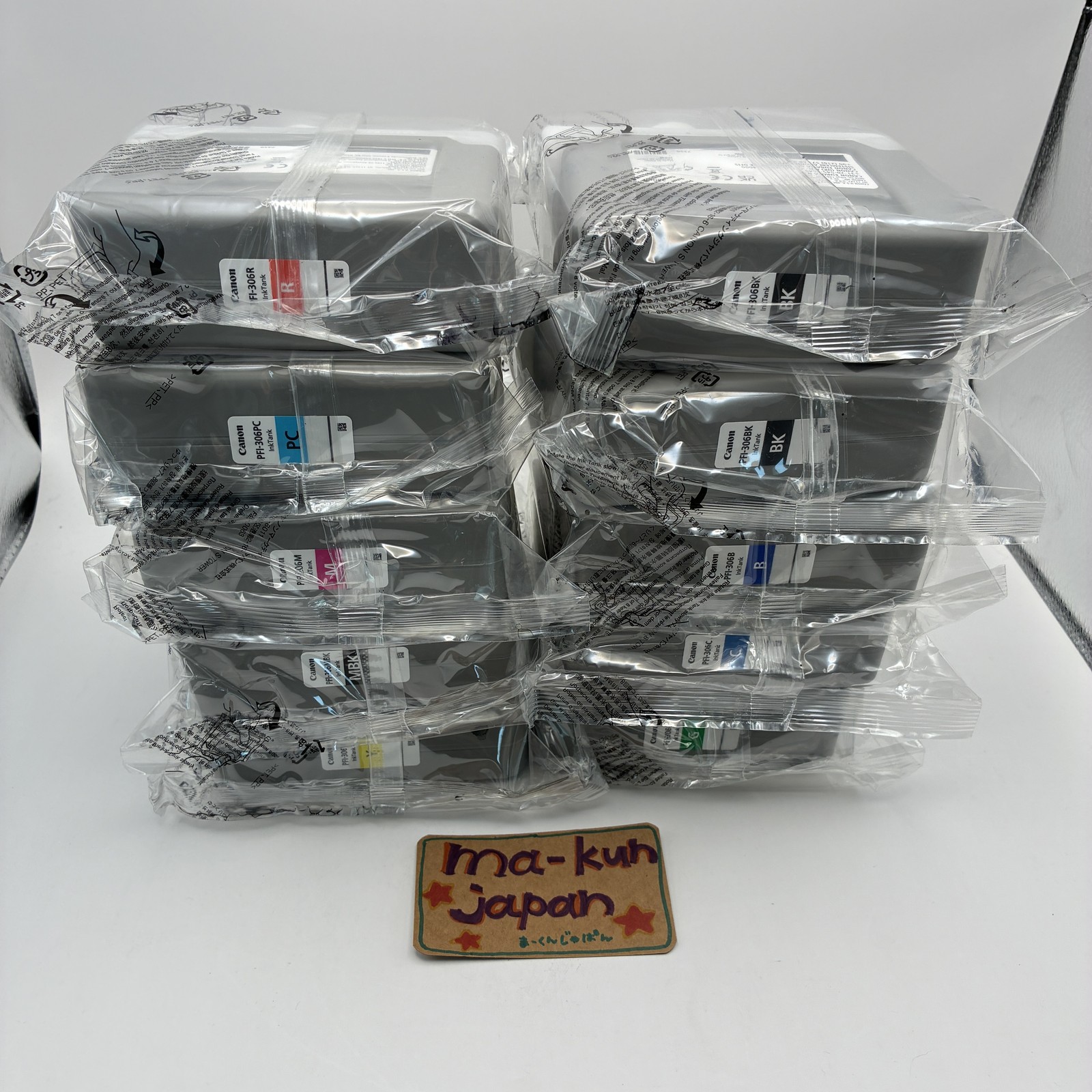 Canon PFI-306 Ink Tank Set of 10 New, Unopened, Some Expired