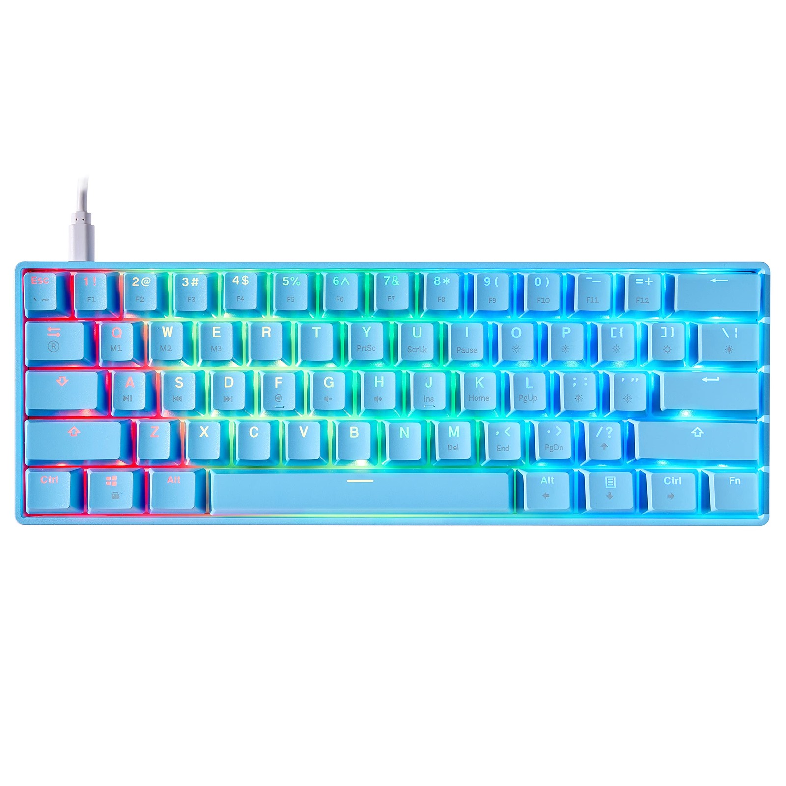 GK61s Mechanical Gaming Keyboard - 61 Keys Multi Color RGB Illuminated Backli...