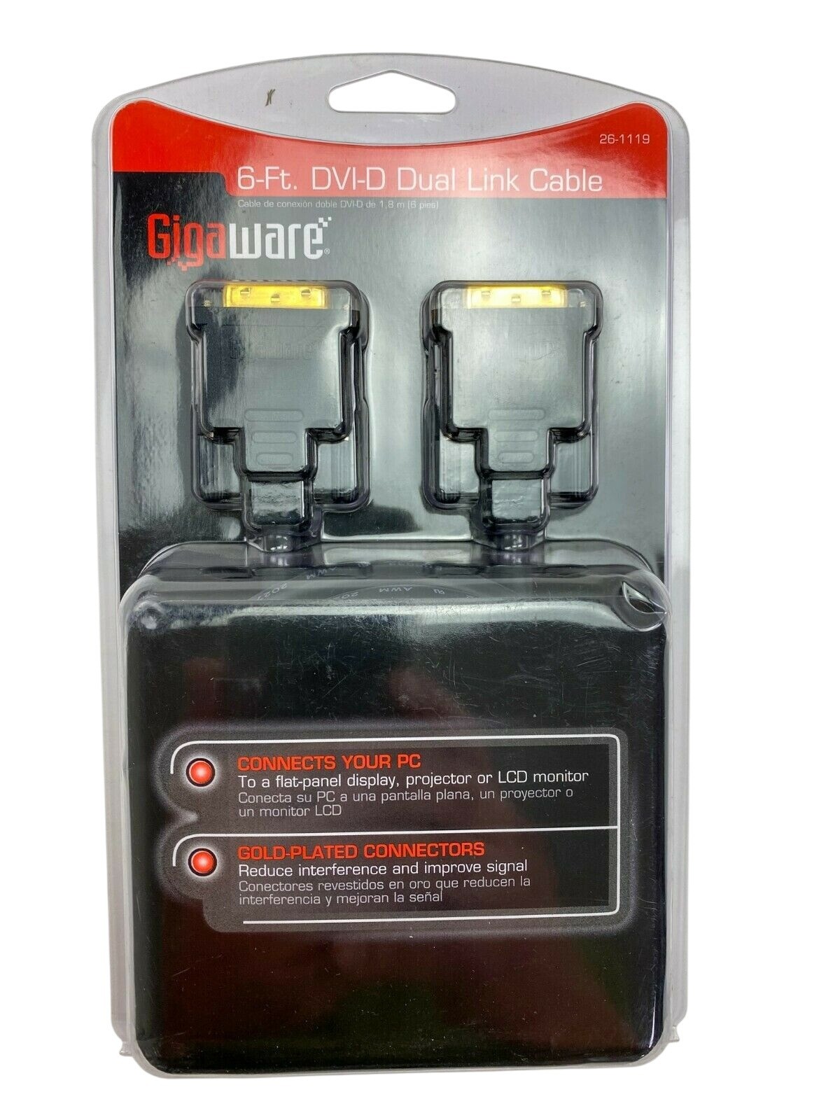 Gigaware 26-1119   Dual Link Cable; CONN. 6-Ft. DVI-D,DVI-H, PC, LC-MONITOR