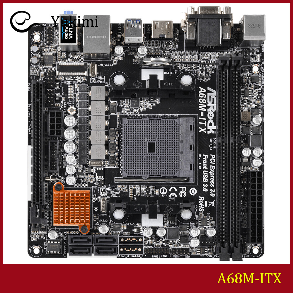 FOR ASROCK A68M-ITX DDR3*2 32GB HDMI DVI-D D-Sub Mini-ITX Motherboard Test OK