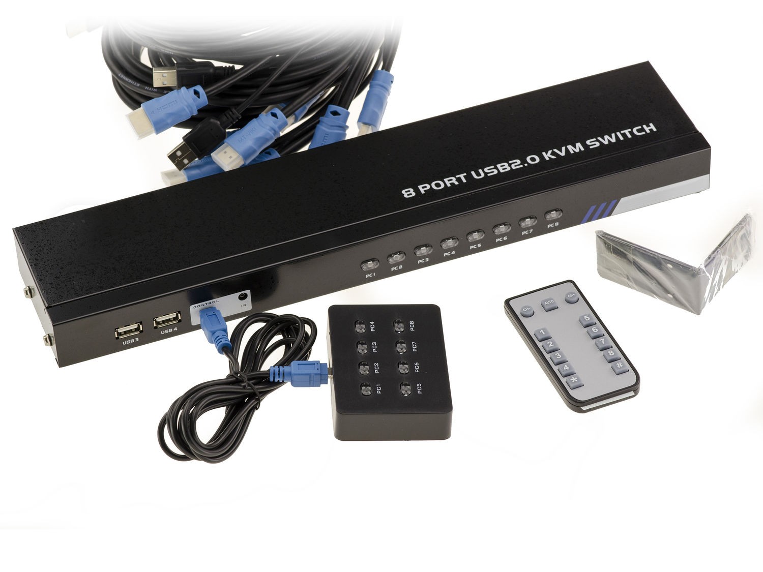 Kvm Switch HDMI - USB /// Automatic /// - 8 Ports- With Cords