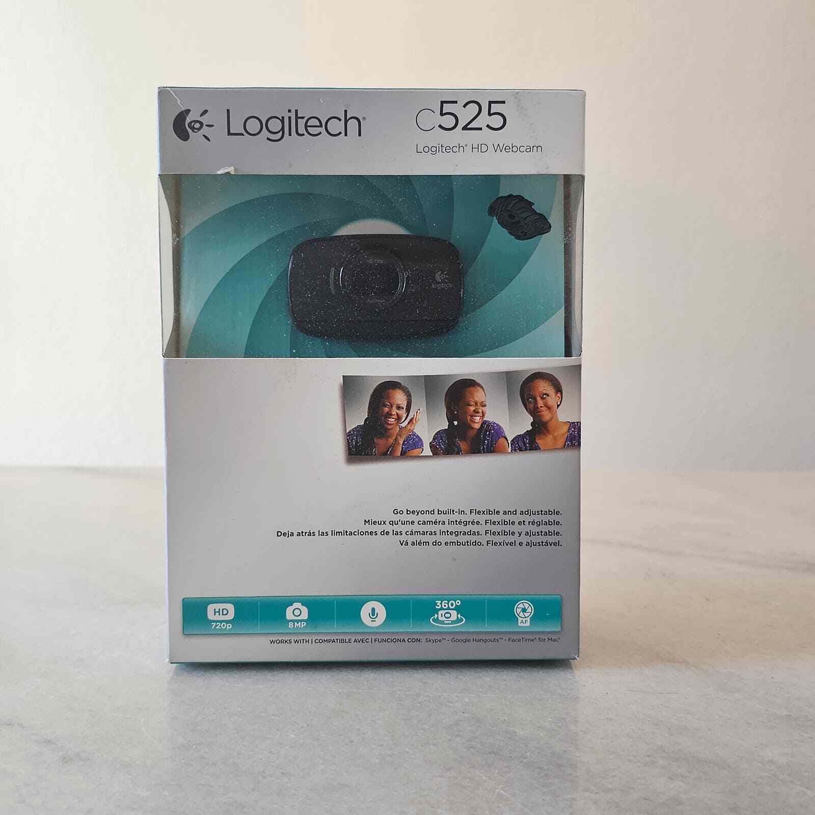 Logitech C525 Black Portable Premium Autofocus USB Wired 8 MP 720p HD Webcam