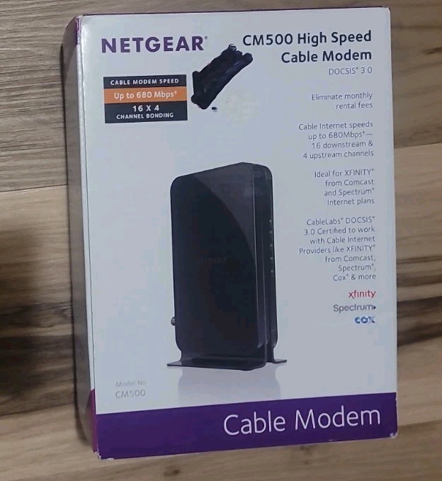 NETGEAR CM500 Cable Modem High Speed 680 MBPS (16x4) DOCSIS 3.0 Black
