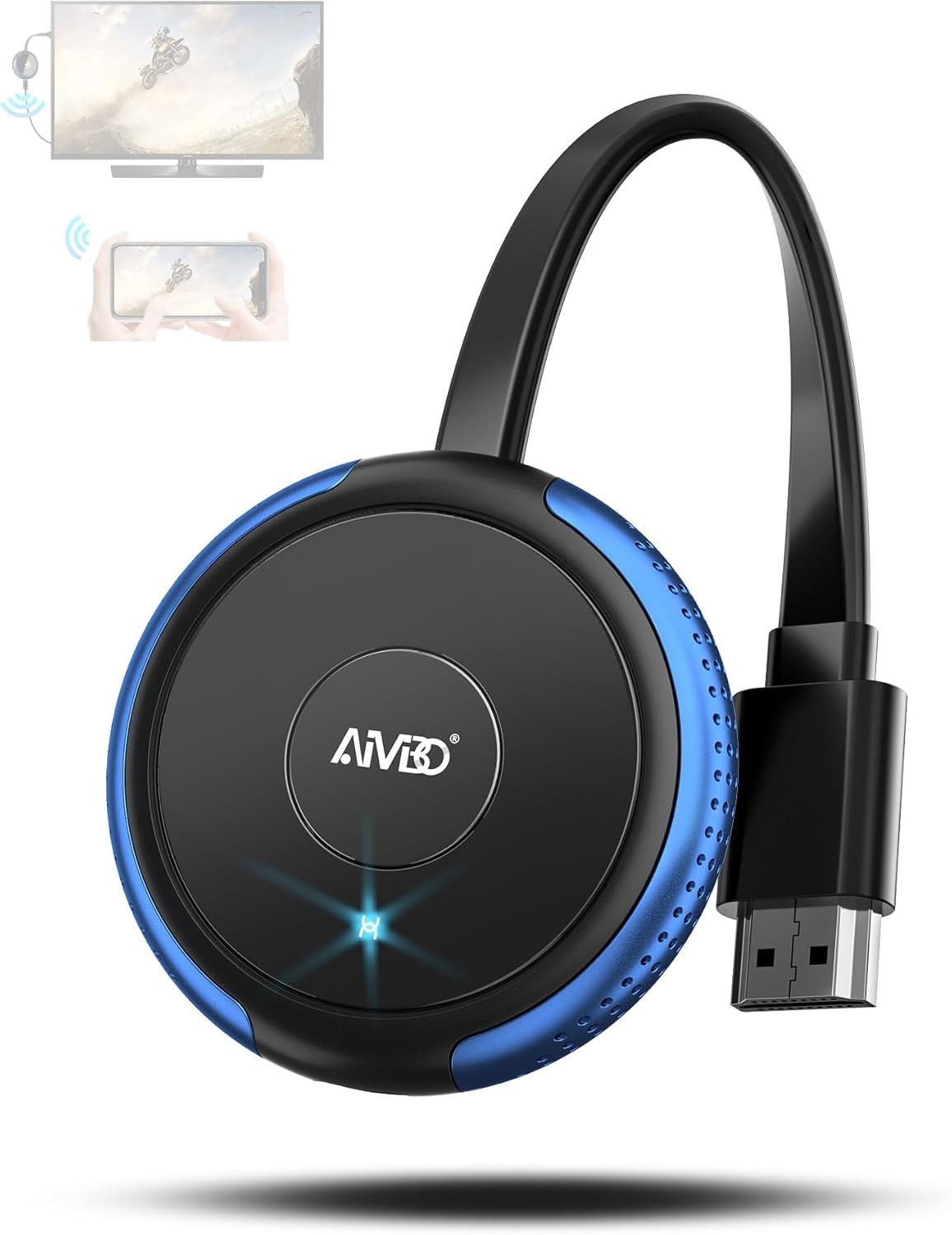 AIMIBO 4K Wireless Display Adapter 5G - Truly Plug & Play HDMI 1RX, Blue
