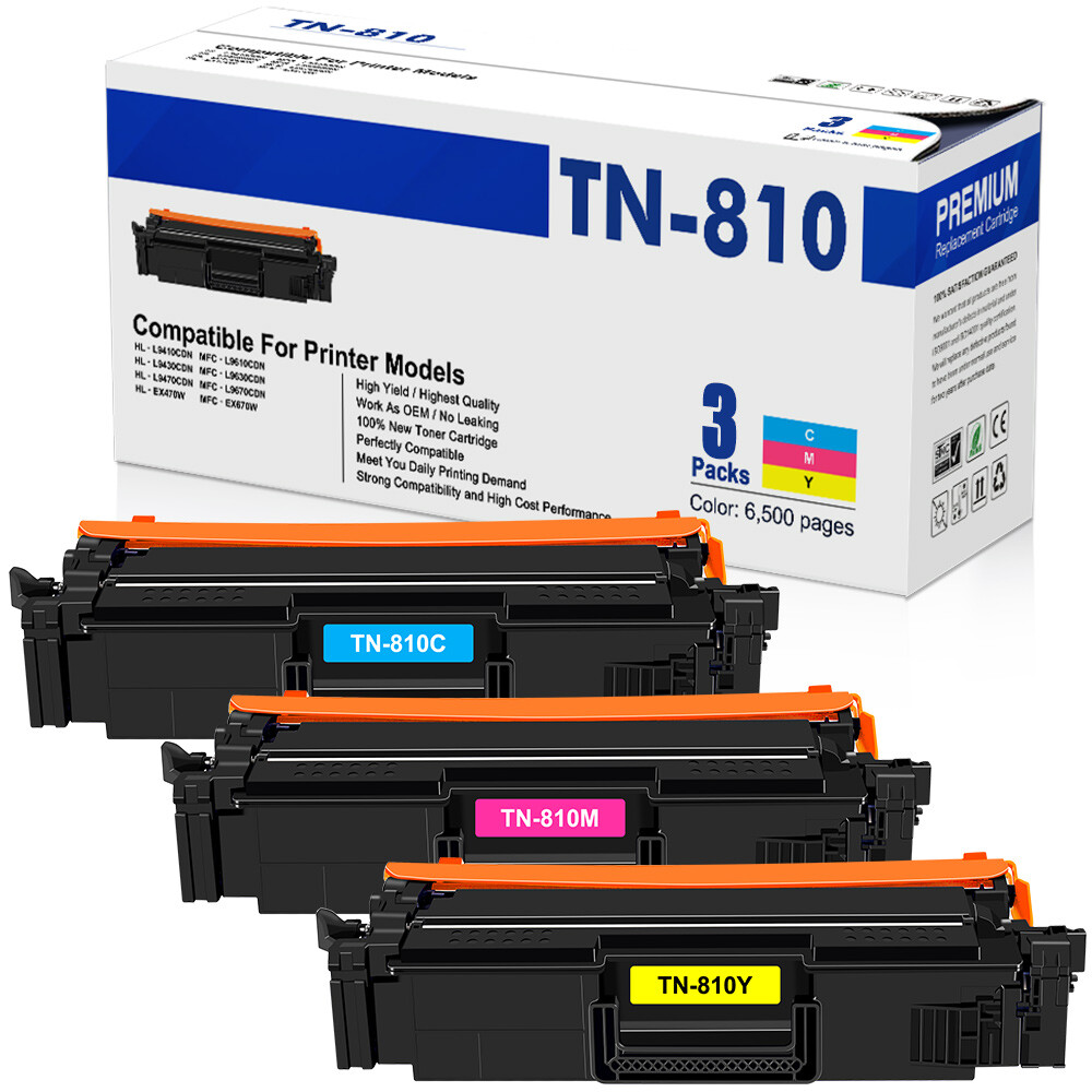 3PK TN-810 Compatible With Brother TN810 Toner HL-L9410CDN MFC‐L9630CDN L9670CDN