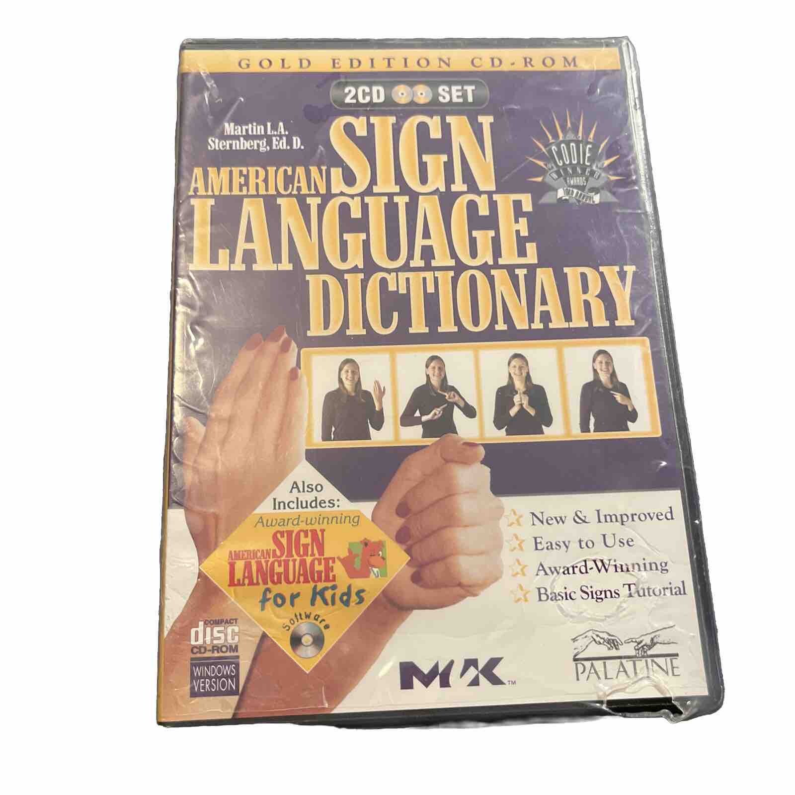 AMERICAN SIGN LANGUAGE DICTIONARY~GOLD EDITION~CD-ROM~ 2 CD SET
