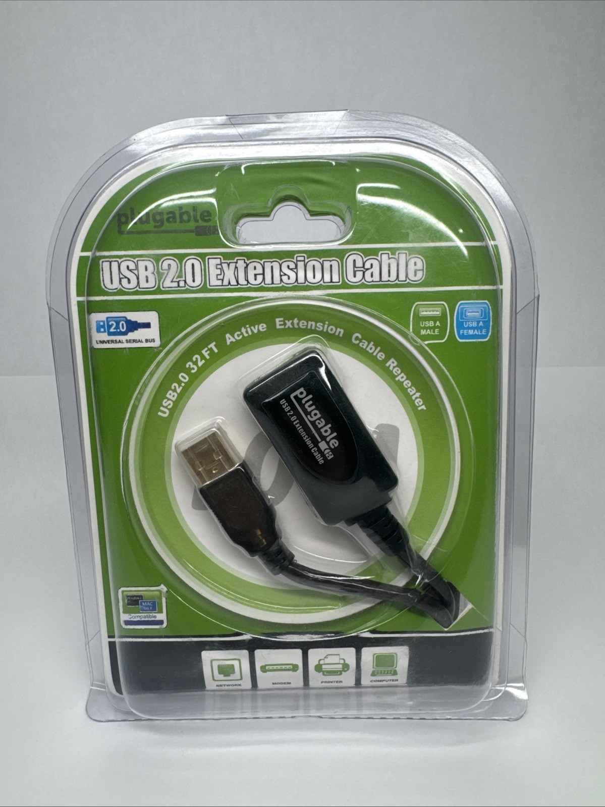 Plugable 10 Meter 32ft USB 2.0 Extension Cable Type A Male to Female USB2-10M