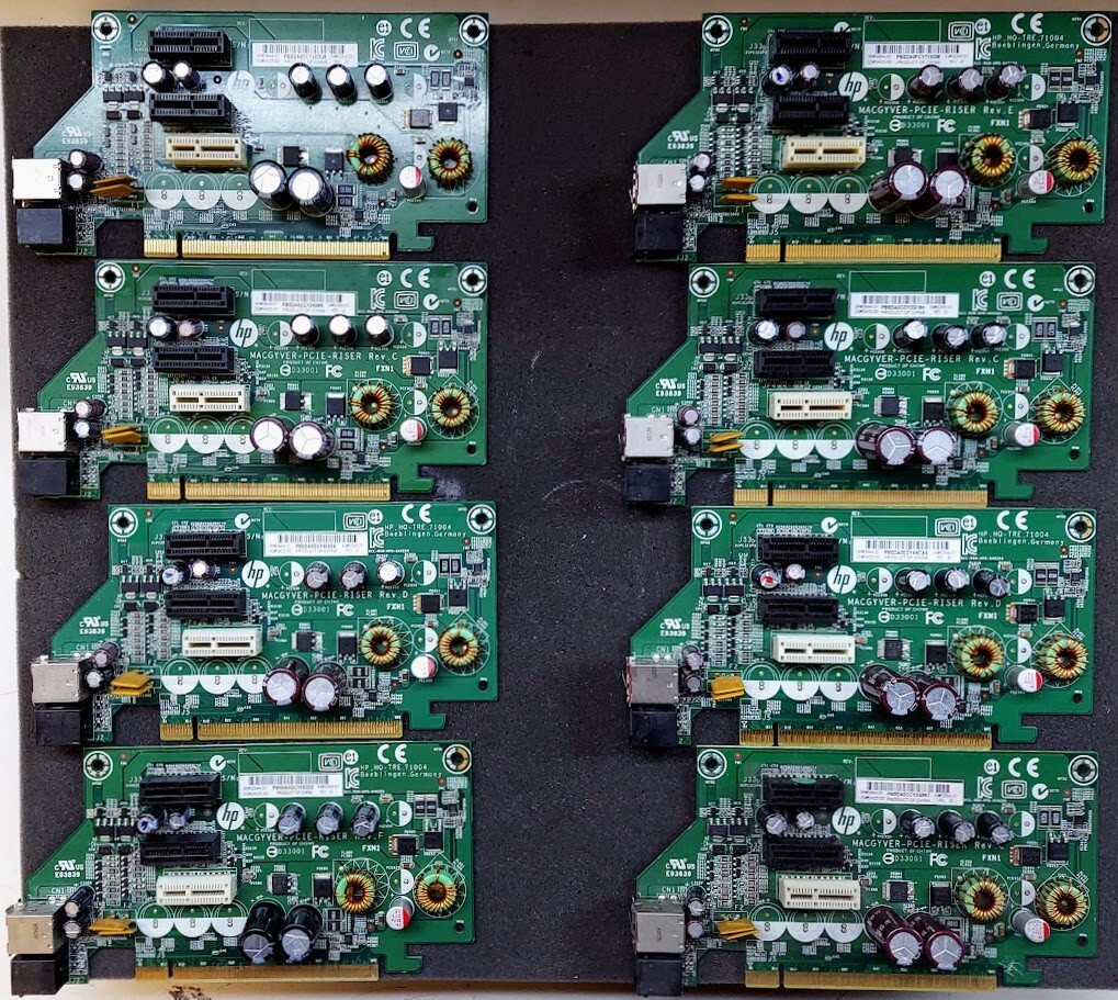 LOT OF 8 HP POS Powered PCie to PCIe Riser Card 638944-001 640266-001 E93839