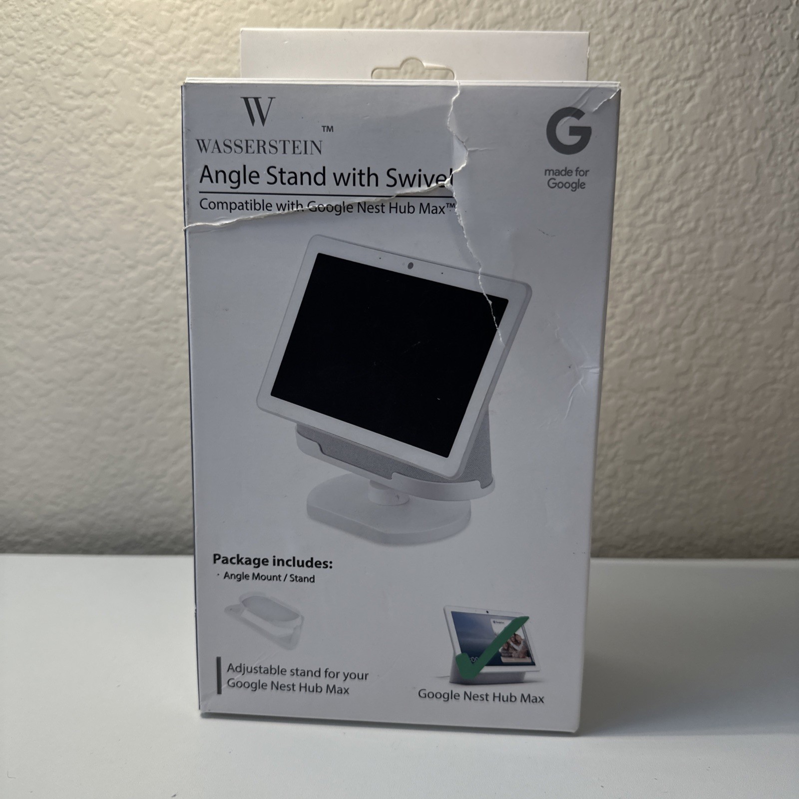Google Nest Hub Max Adjustable Stand with Swivel & Lens Cover Wasserstein - NEW