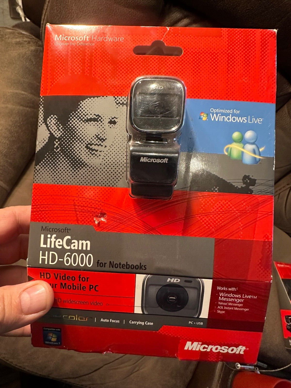 Microsoft LifeCam HD-6000 for Notebook 720p HD video TrueColor 360° Rotation
