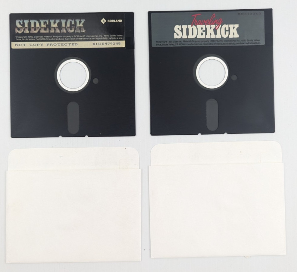 Sidekick Traveling Sidekick 5.25" Floppy Disk for PC Borland 1985 Lot of 2