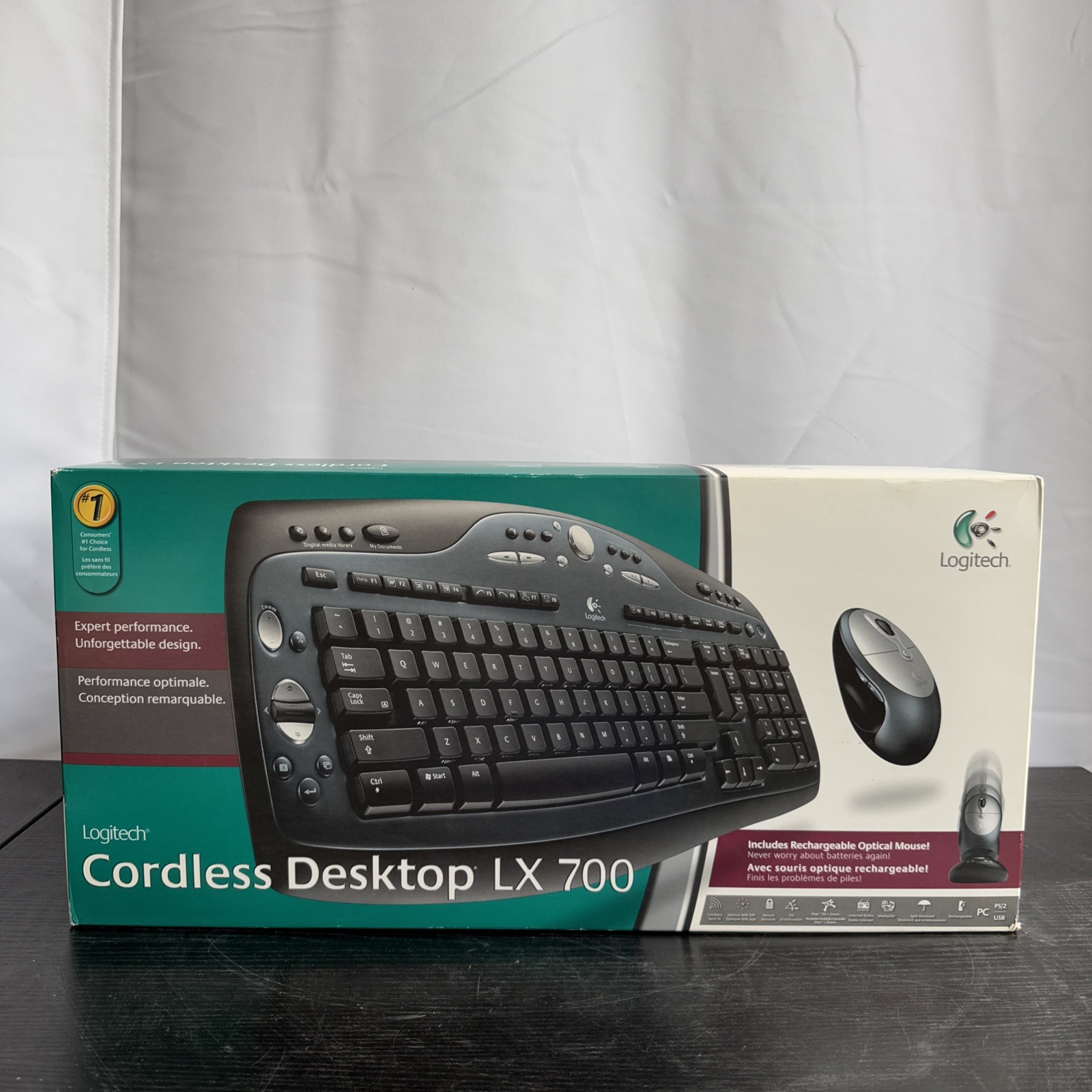 Logitech LX700 Cordless Desktop - Keyboard & Mouse US English 967418-0403 NIB