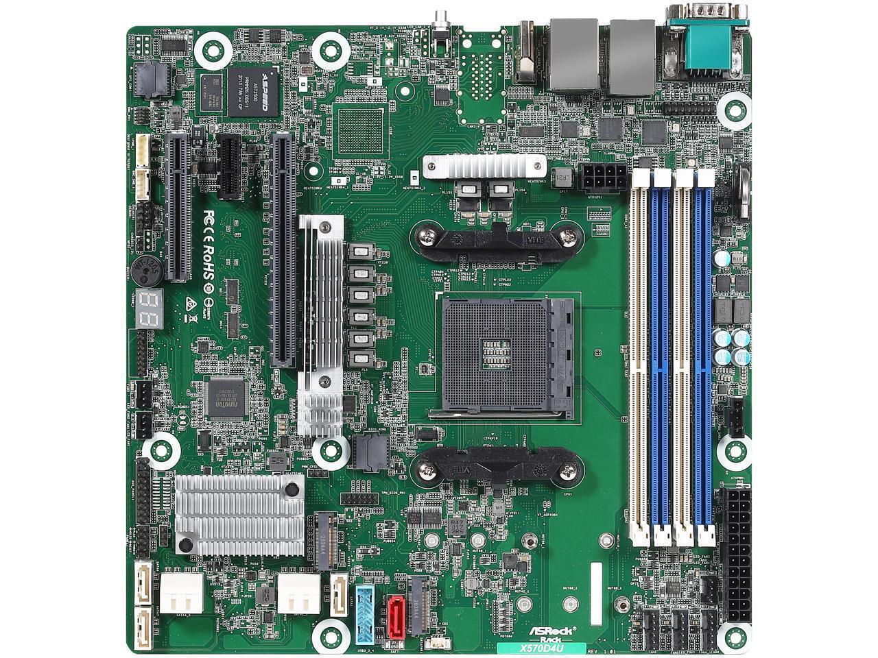 AsRock Rack X570D4U micro-ATX Server Motherboard AMD AM4 PGA 1331 Dual GLAN