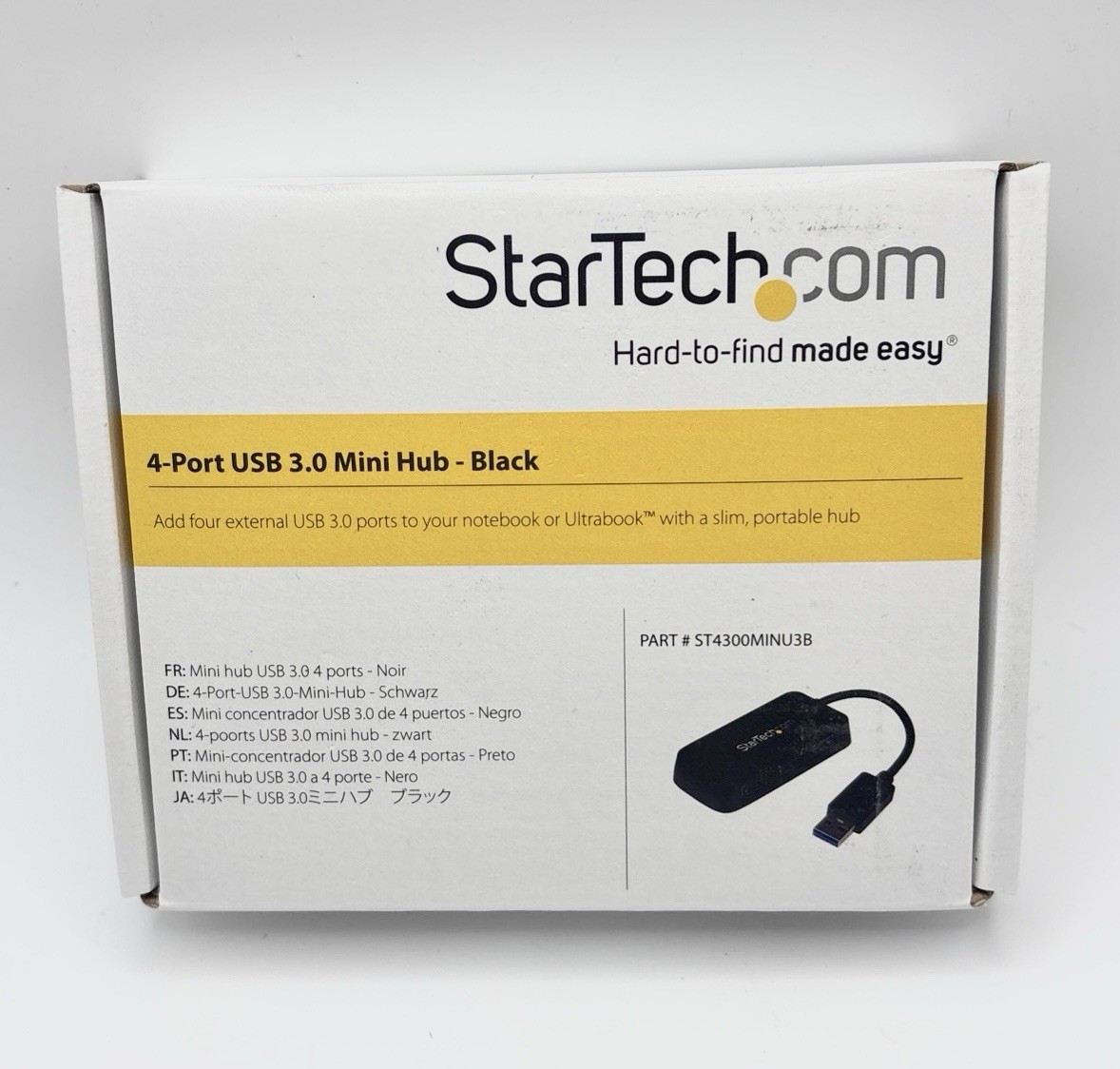 StarTech ST4300MINU3B 4-Port USB 3.0 Mini Hub - Black - NEW & SEALED