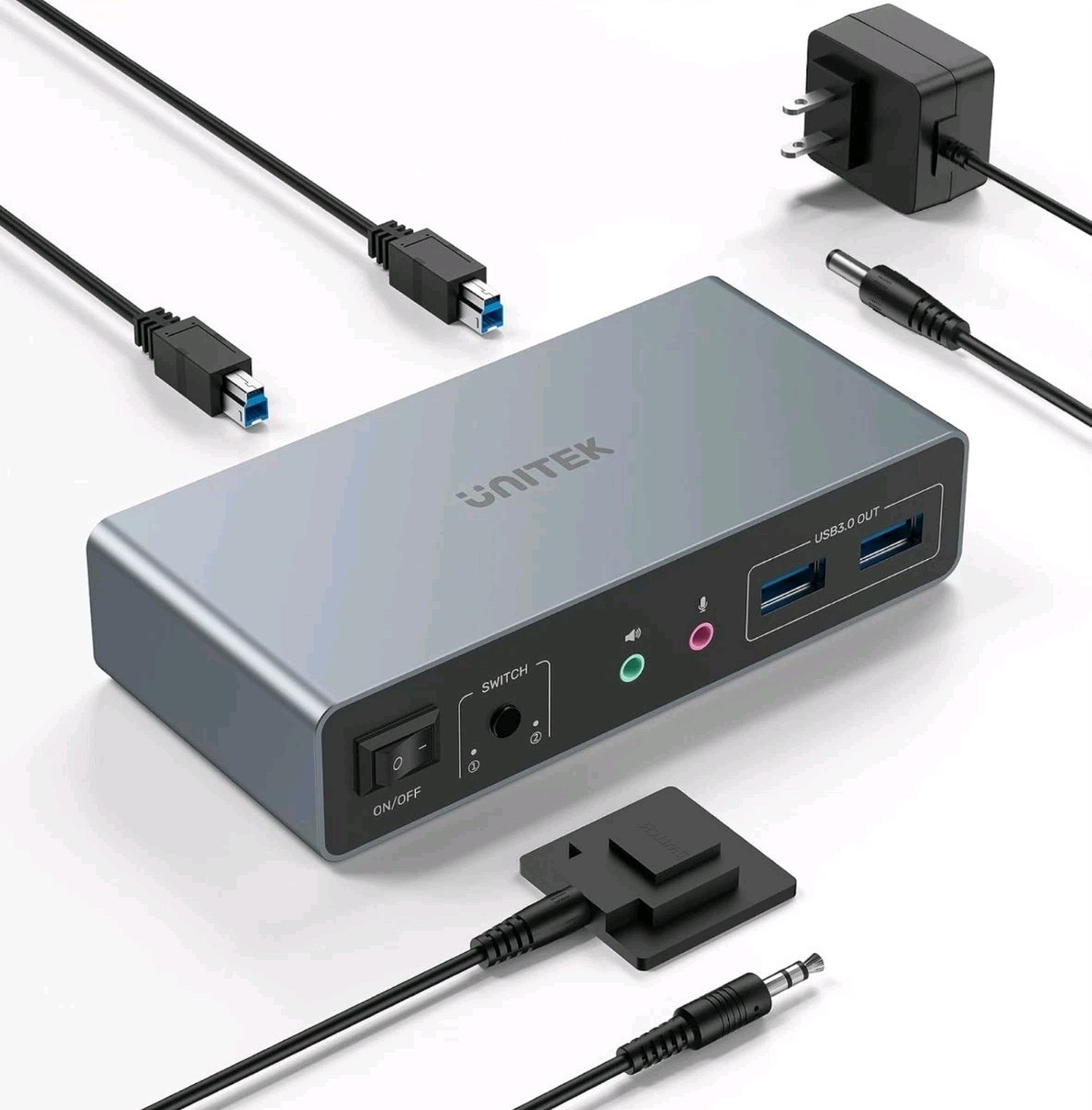 Unitek KVM Switch 2 Monitors 2 Computers 4K@60Hz HDMI+Displayport Dual Monitor