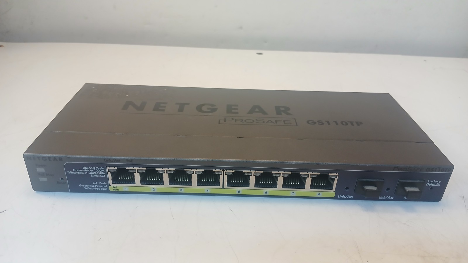 NetGear ProSafe GS110TP 8-Port PoE+ Network Switch *TESTED WORKING* *READ*