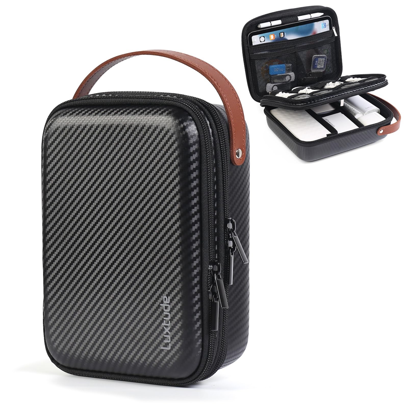 Electronics Organizer Travel Case for Chargers and Cords, Hard and Portable T...