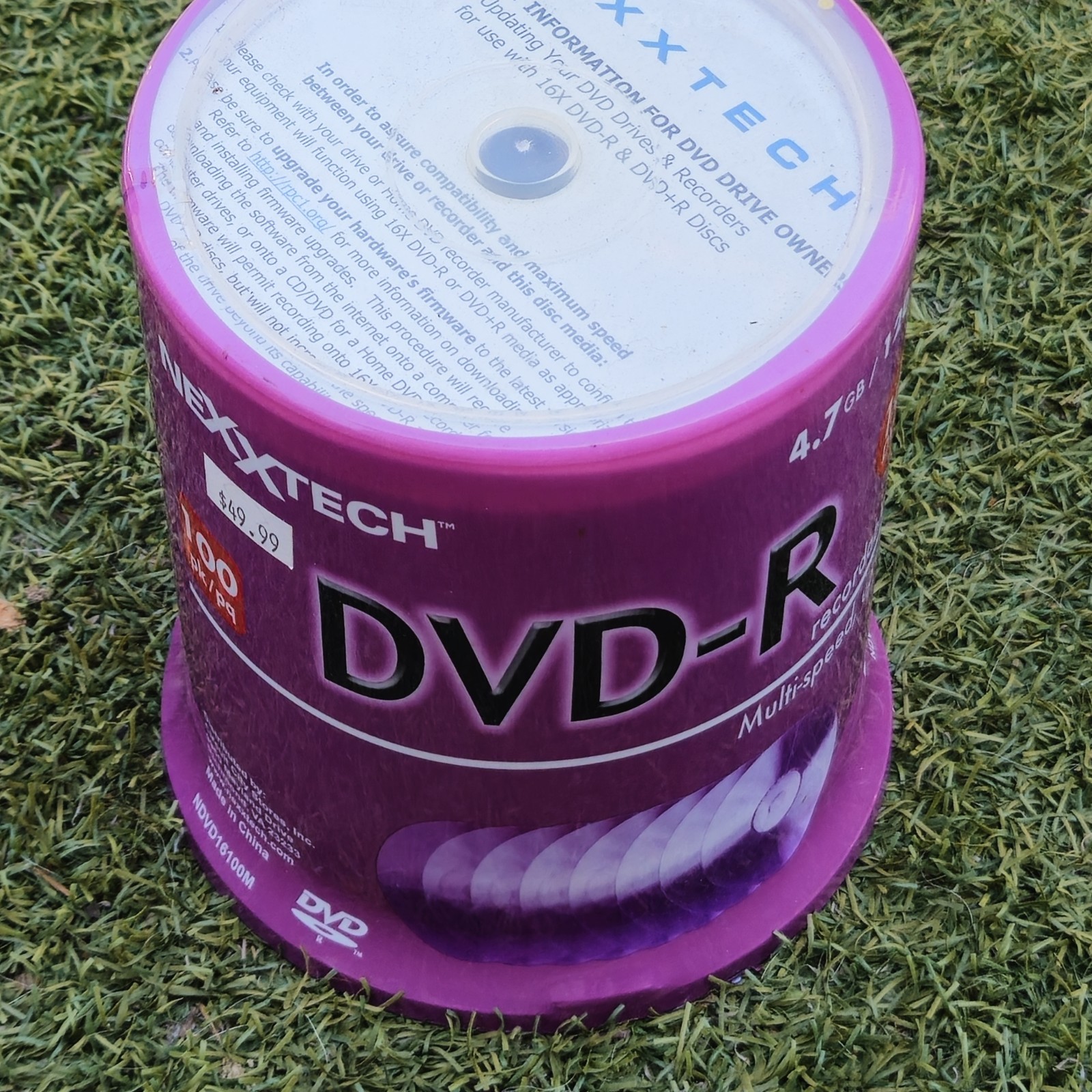 NexxTech 16x 120 Min 4.7 GB Blank DVD-R New Sealed 100 Pack
