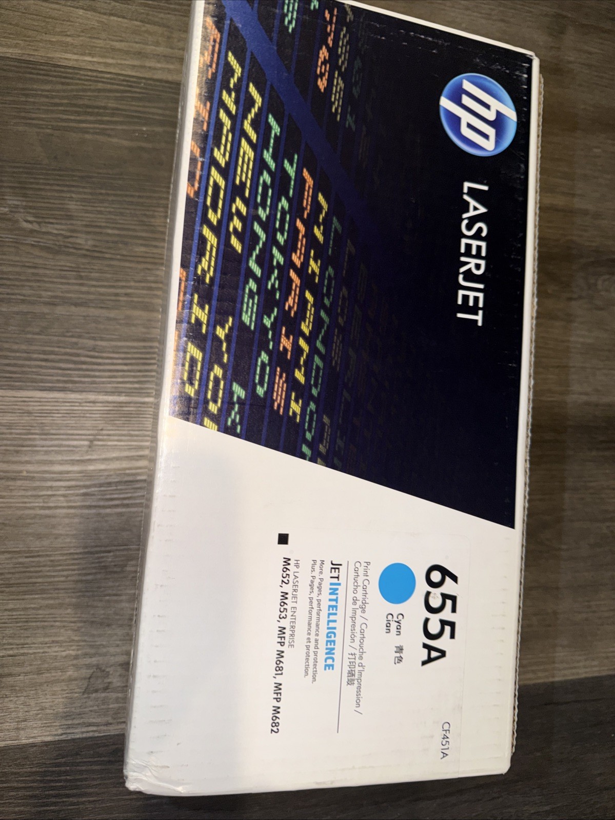 HP 655A Cyan LaserJet Toner Cartridge CF451A New Sealed