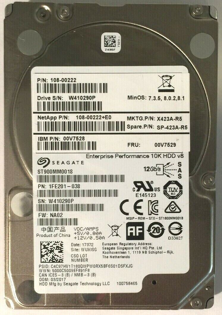 ✔️ Seagate ST900MM0018 900GB 10K RPM SAS 12Gbps 2.5 HDD Hard Drive Grade A
