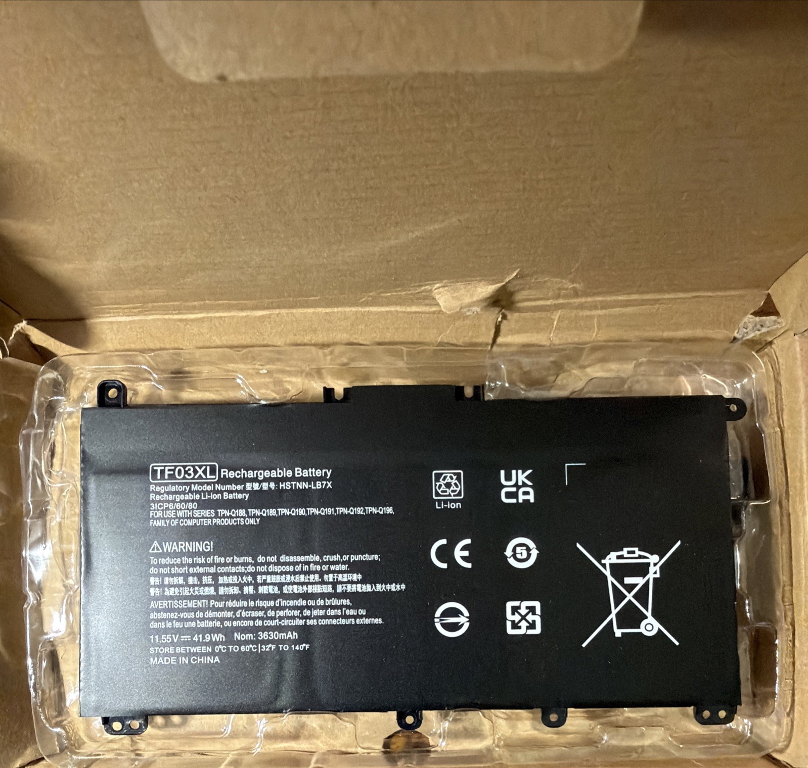 Replacement TF03XL Battery HP 920046-121 920046-421 920046-541 920070-855 TF0304