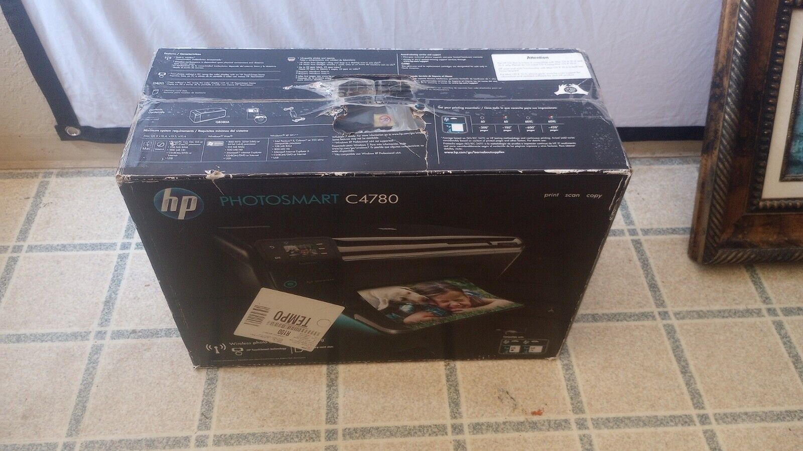 HP Photosmart C4780 All-in-One Print Inkjet Wireless Photo Printer Open Box NEW