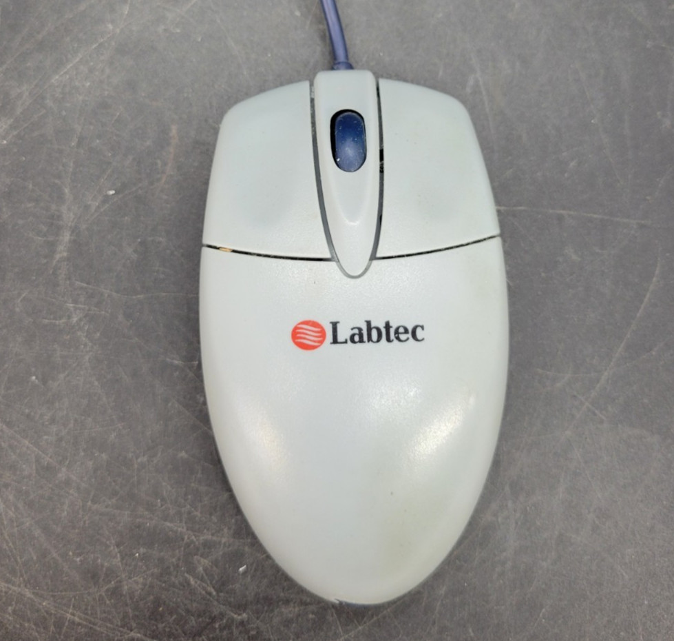 Labtec Wheel Mouse PS/2 PC Computer GRAY/BLUE