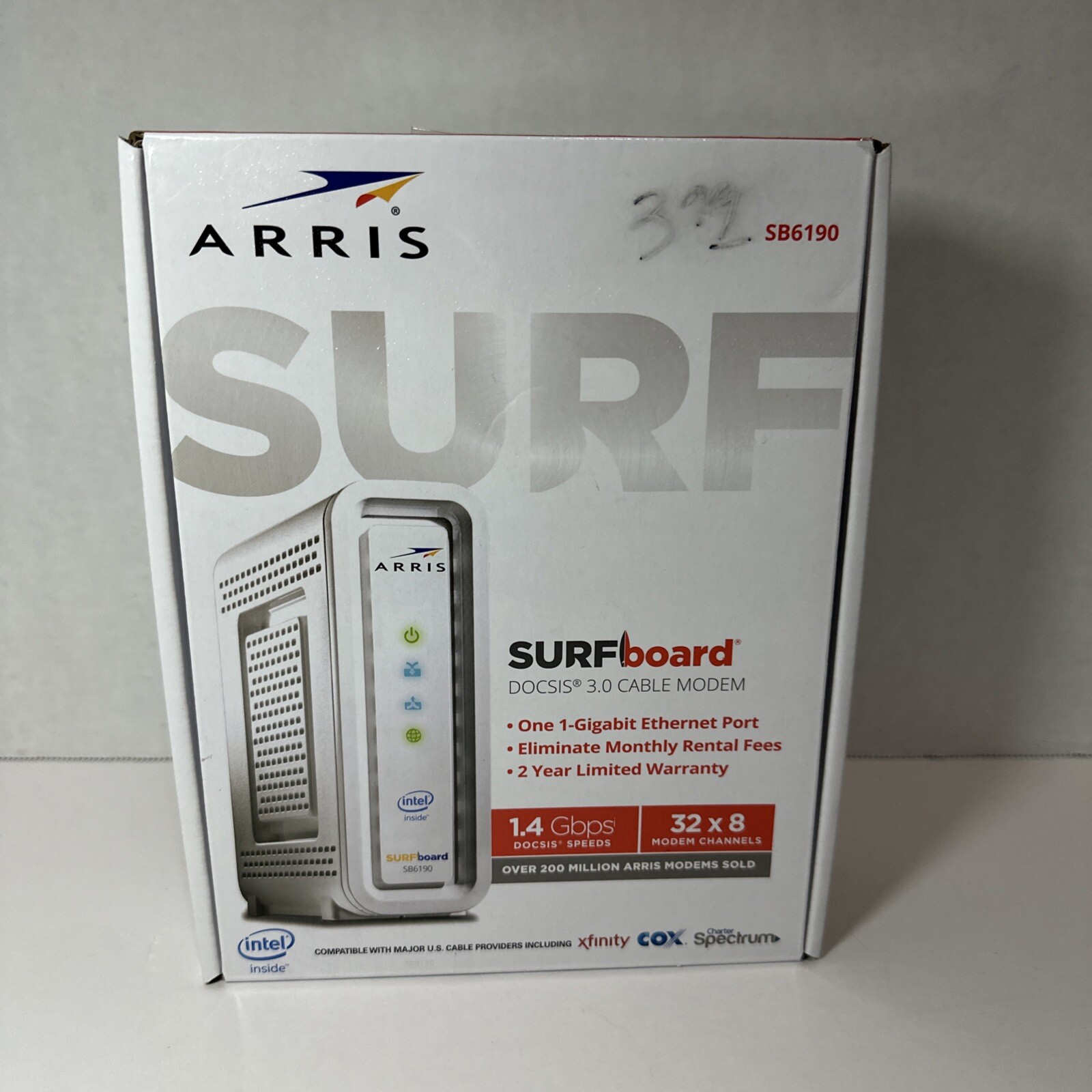 ARRIS SURFboard SB6190 DOCSIS 3.0 32 x 8 Gigabit Cable Modem White