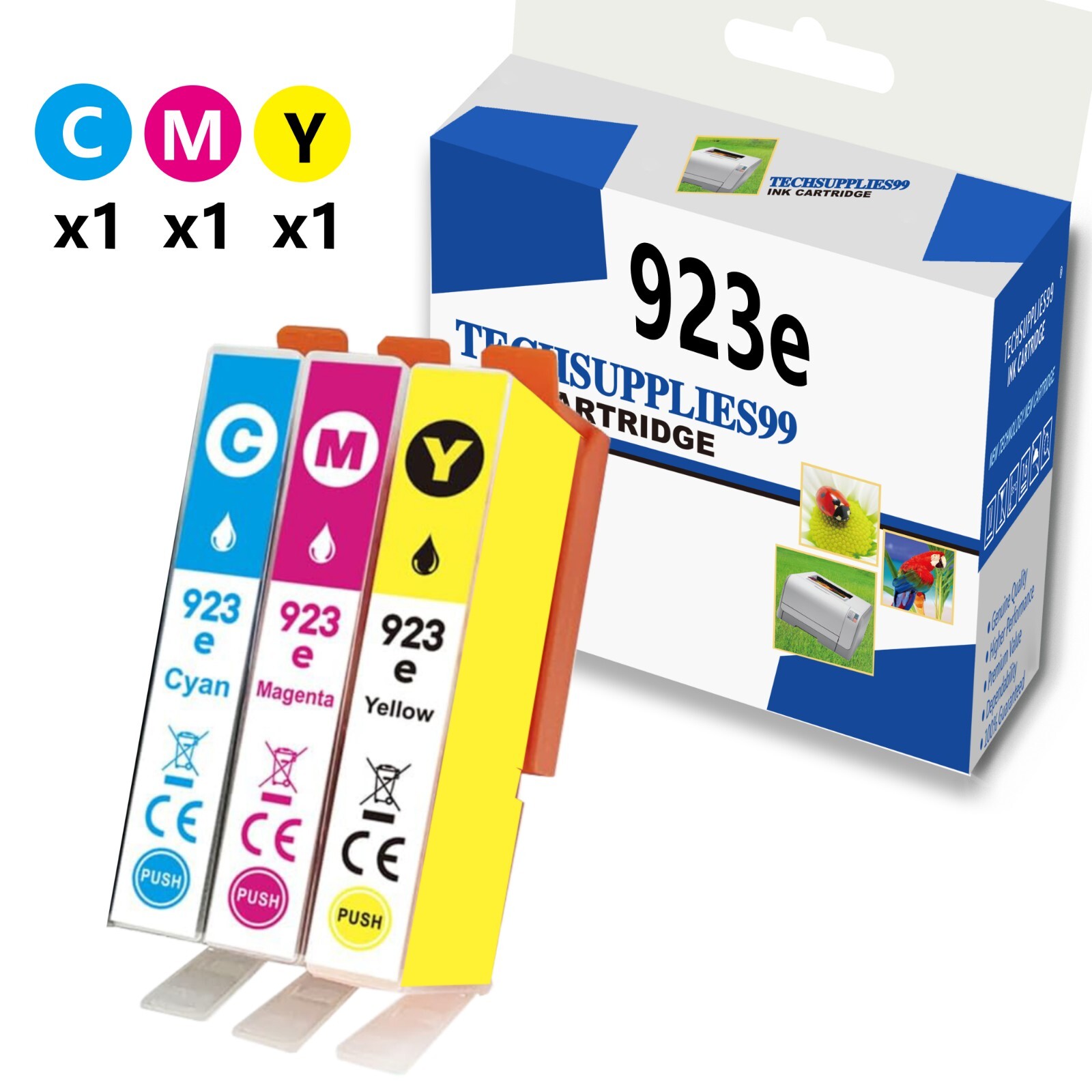 3PK Compatible HP 923e Ink Cartridge 923 for Office Jet Pro 8120 8120e (CMY)