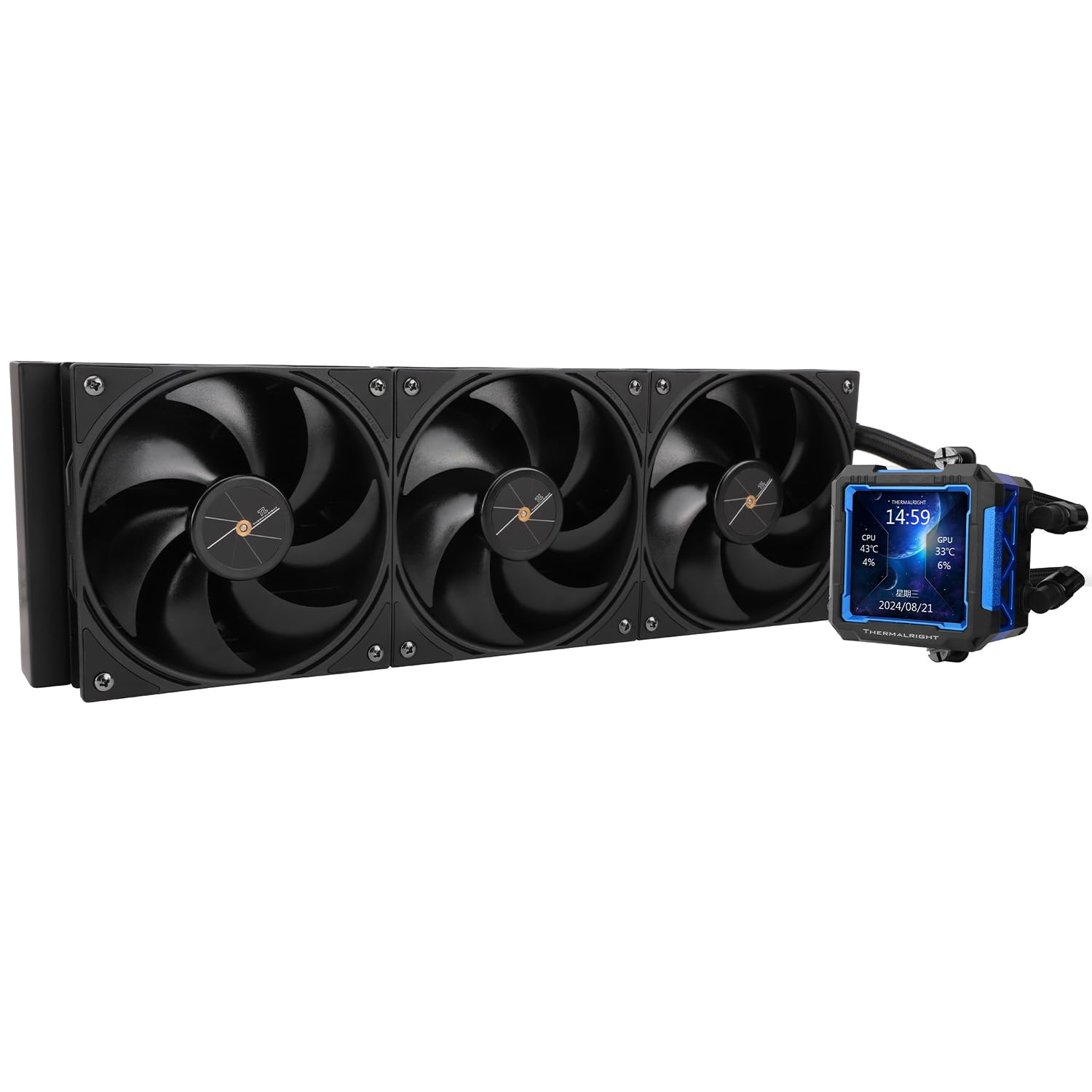 FW PRO 360 Black CPU AIO Cooler,Ips LCD Screen with 320 * 320 Resolution,For Am5