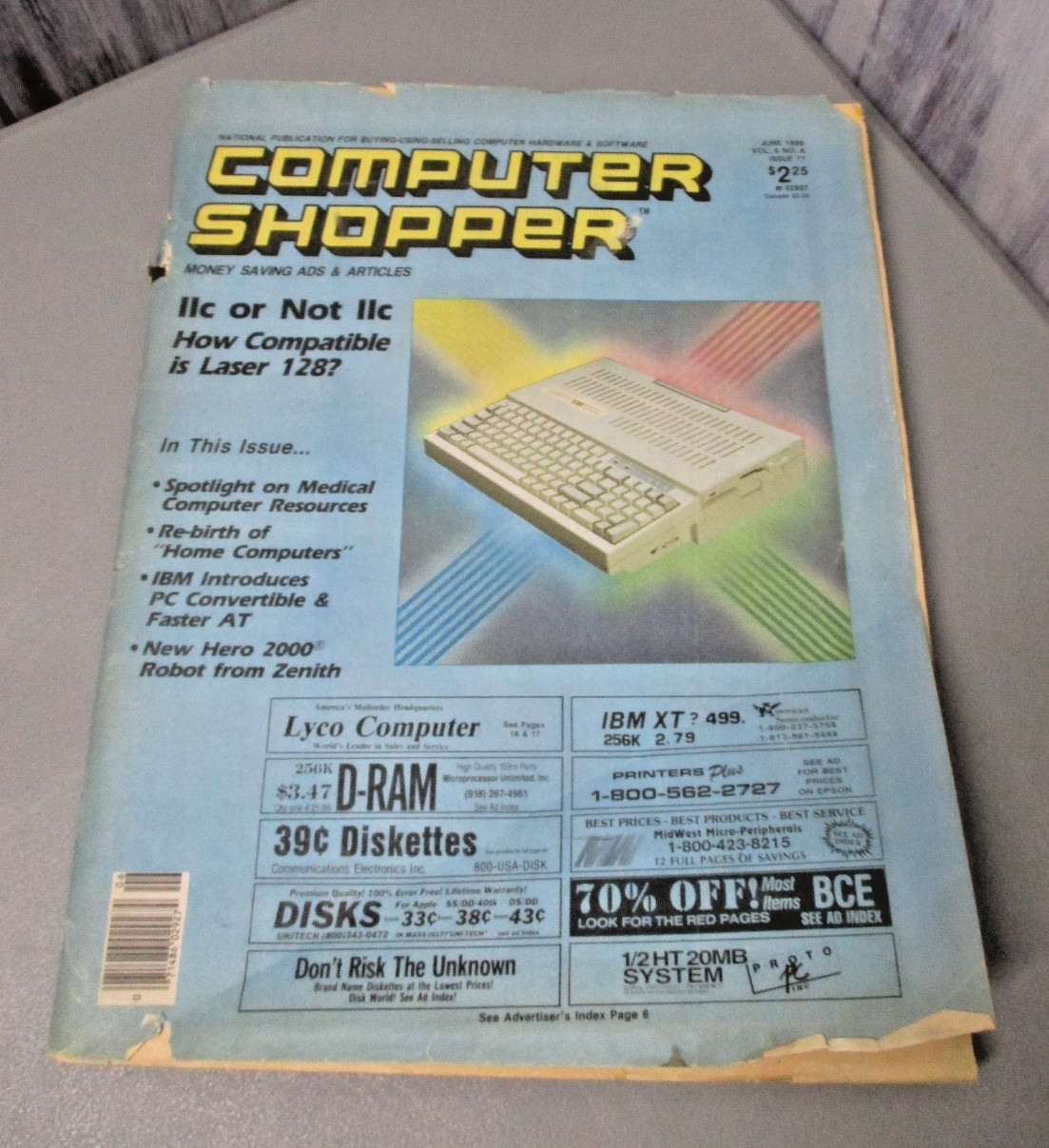 Vintage Computer Shopper Magazine - June 1986 - Apple IIc Laser 128