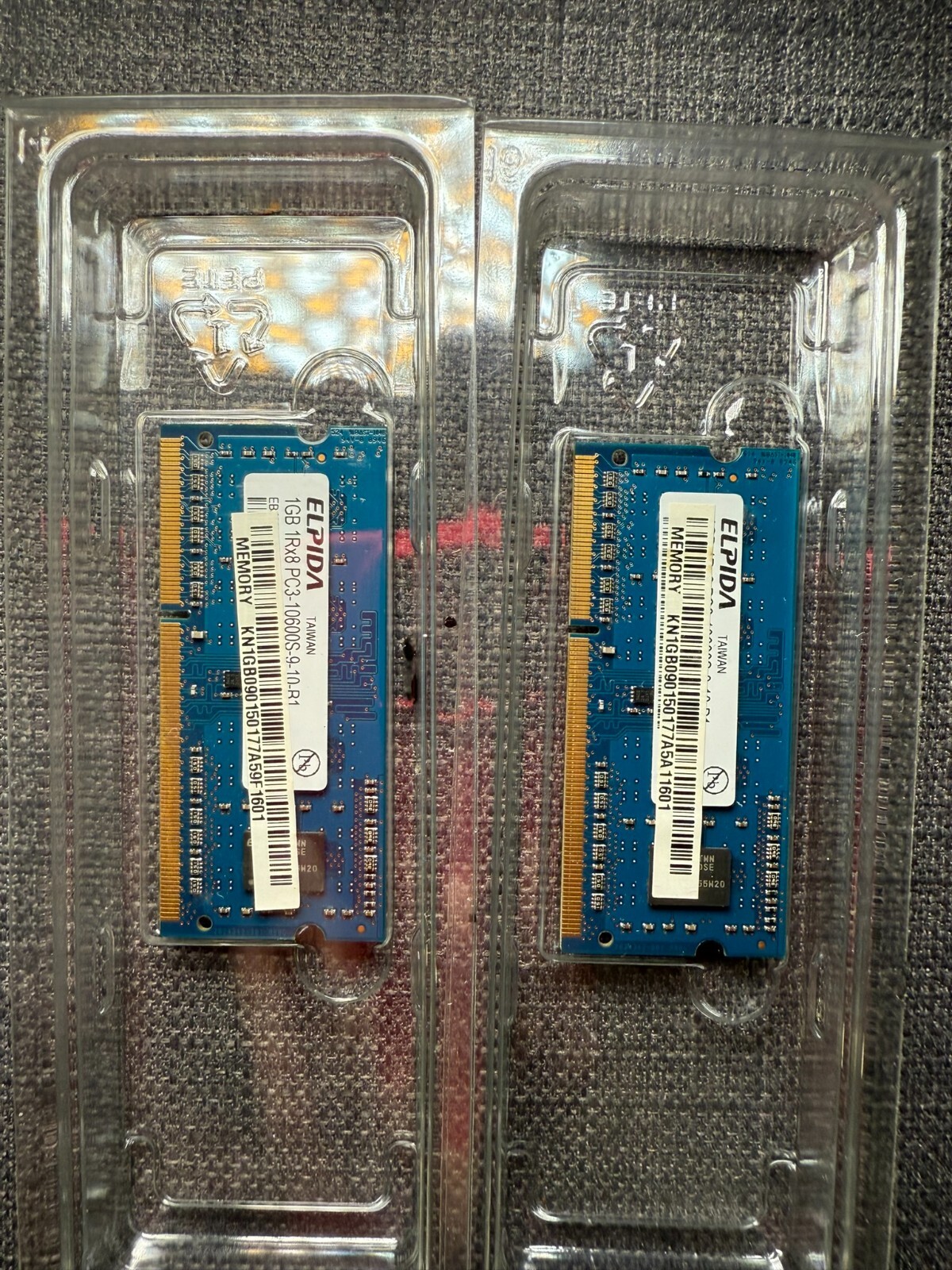 ELPIDA 1GB 1Rx8 Memory RAM PC3-10600S-9-10-B1  | 2 Pack