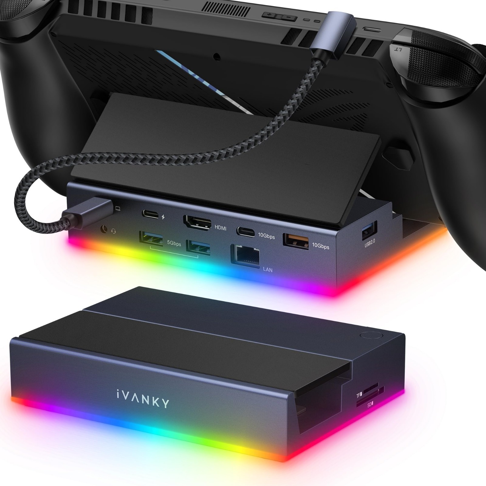 iVANKY 14-in-1 RGB Docking Station for ROG Ally X Steam Deck Lenovo Legion Go 4K