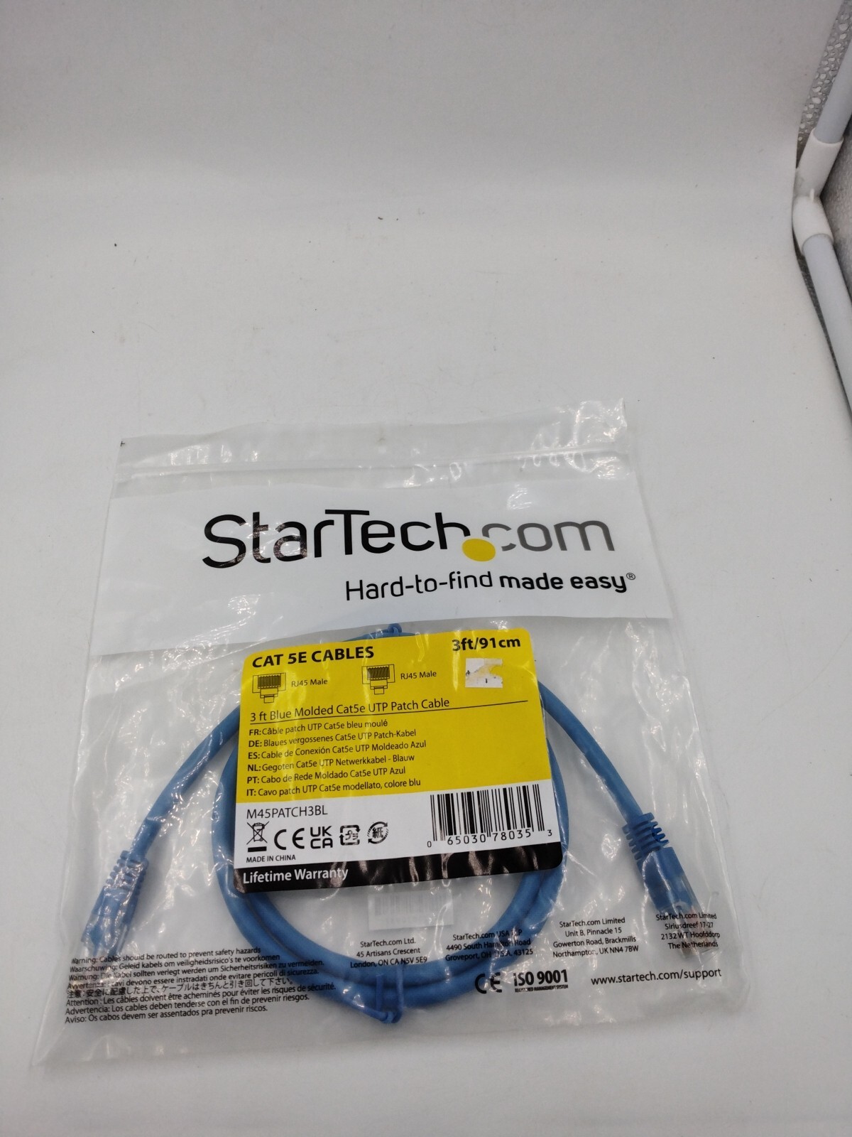 Cat 5E 3ft/91 CM Blue Cable