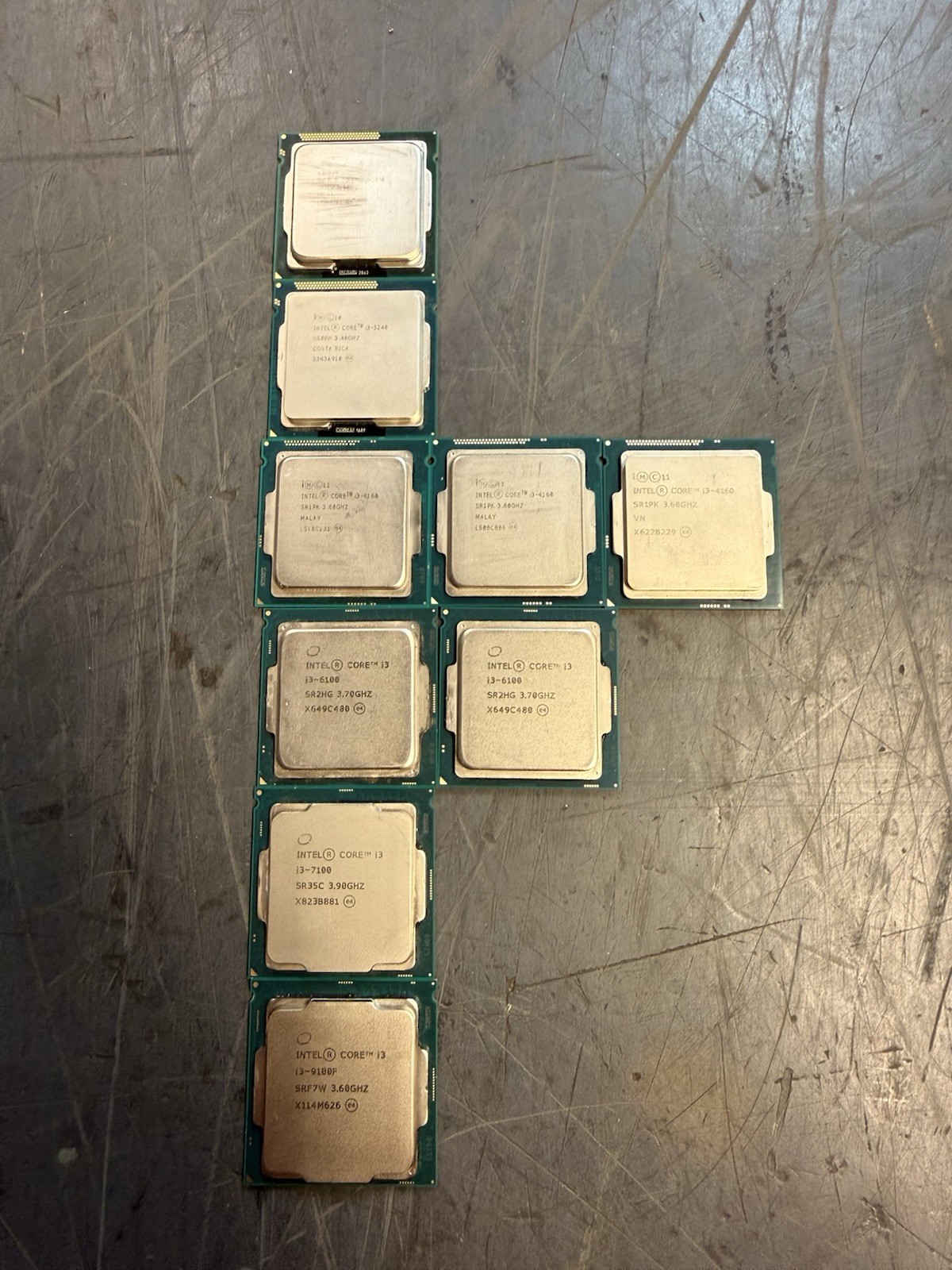 Intel Core i3 CPU Lot – 9 Processors – i3-3240 i3-4160 i3-6100 i3-7100 i3-9100F