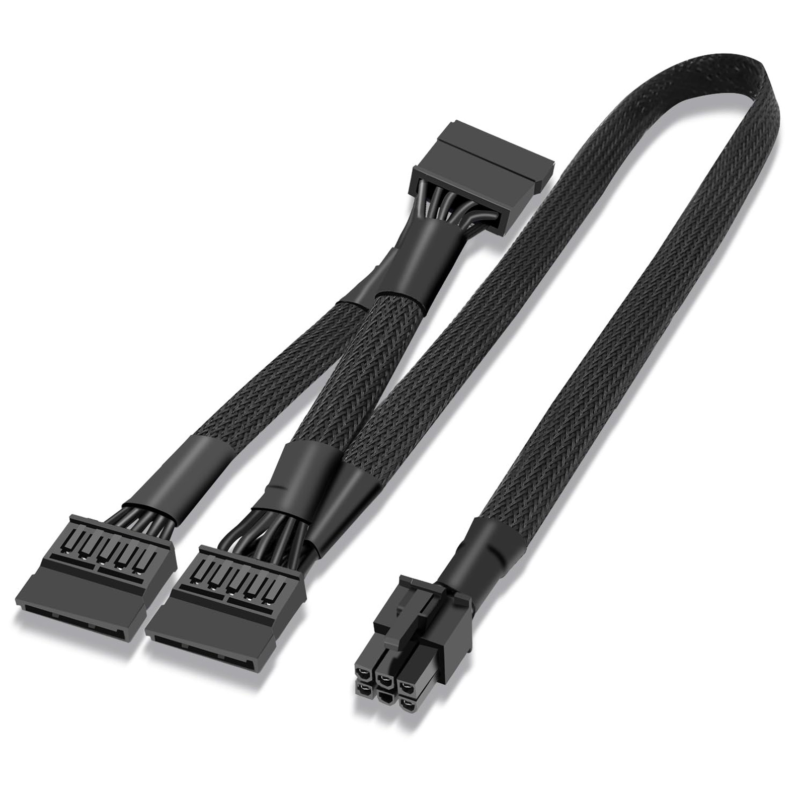 SATA Power Cable for Corsair Modular PSUs Braided Sleeved 6 Pin to 3 SATA