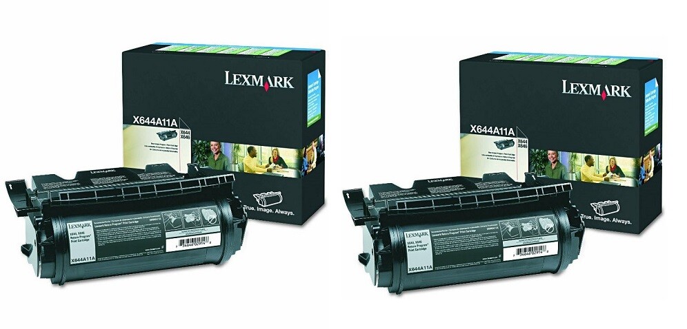 2 New Genuine Factory Sealed Lexmark X644A11A Toner Cartridges X644 X646