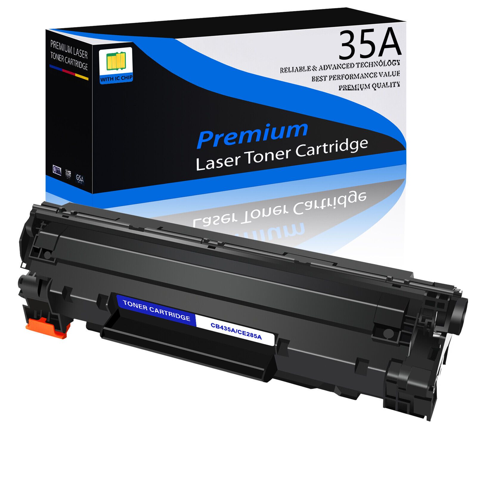 1-6PK CB435A 35A Black Toner Compatible For HP LaserJet P1002 P1003 P1004 Lot