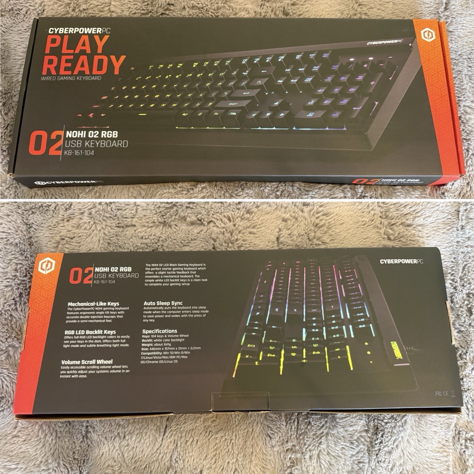 CyberPowerPC NOHI 02 RGB Wired Mechanical-Like Gaming Keyboard