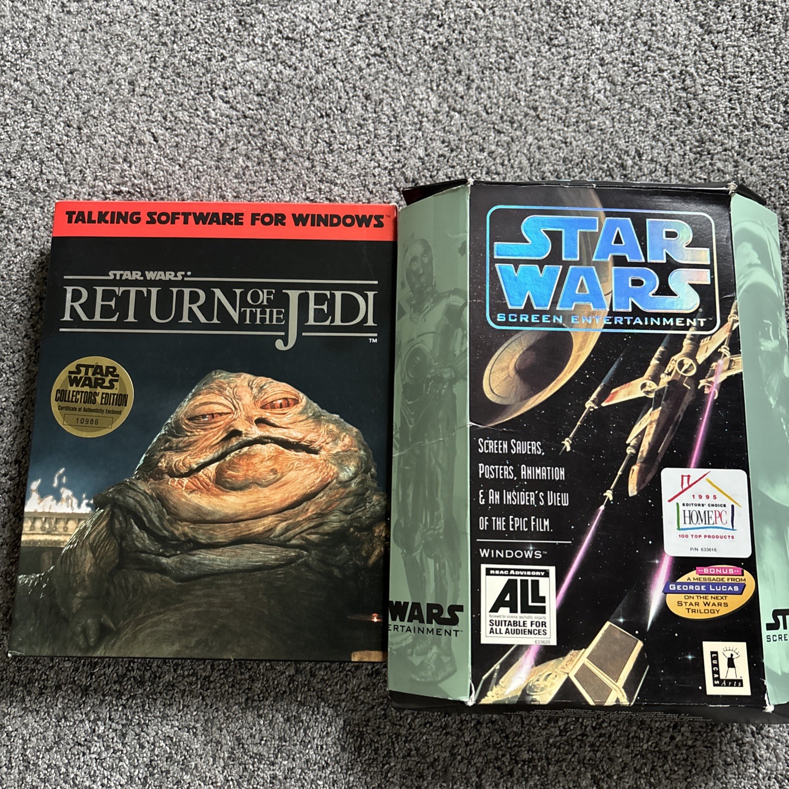 Star Wars Screen Entertainment Big Box PC IBM Floppy Disks & Return Of The Jedi