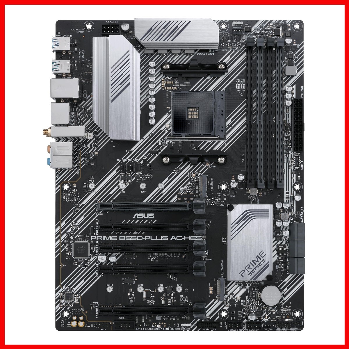 ASUS Prime B550-PLUS AC-HES AMD AM4 (3rd Gen Ryzen) ATX Motherboard (dual M.2
