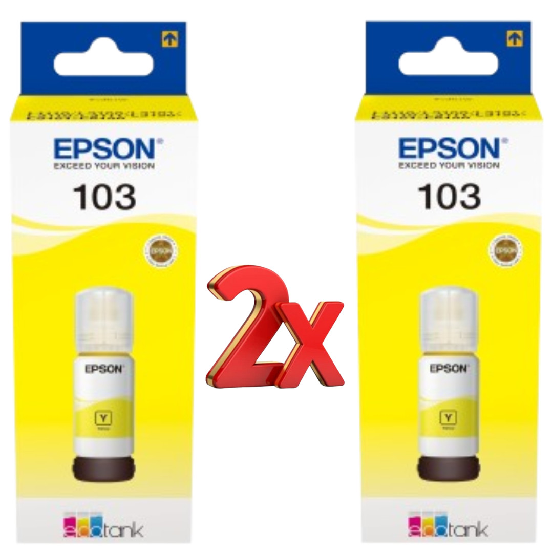 Epson 103 EcoTank Yellow Original Ink Bottle EcoTank L1110 L3110 L3150 (2 Pack)