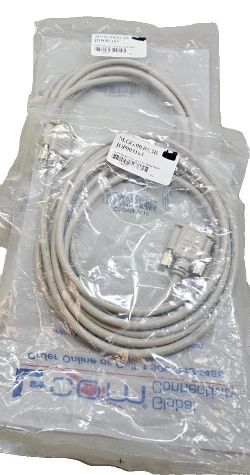 2Pcs L-COM CS2N9MF-10 Molded 10ft DB-9 9 Pin Male/Female Extension Cables