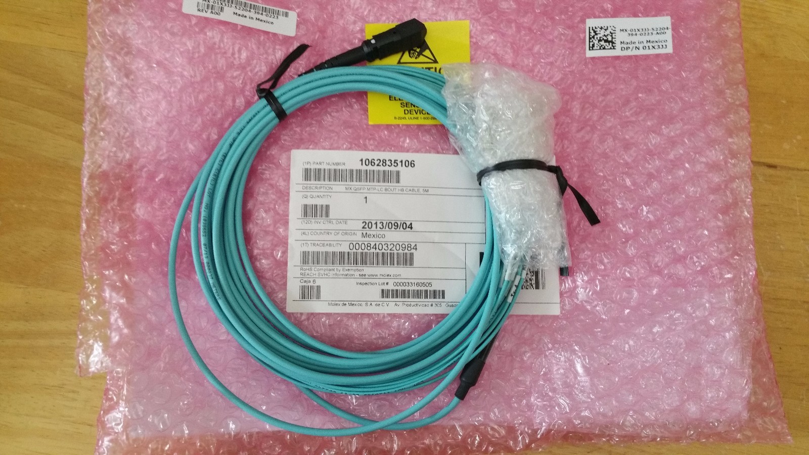 New Dell Force 10 Force10 S-Series Fibre Fiber Optical Cable QSFP+ 1X3JJ 01X3JJ 