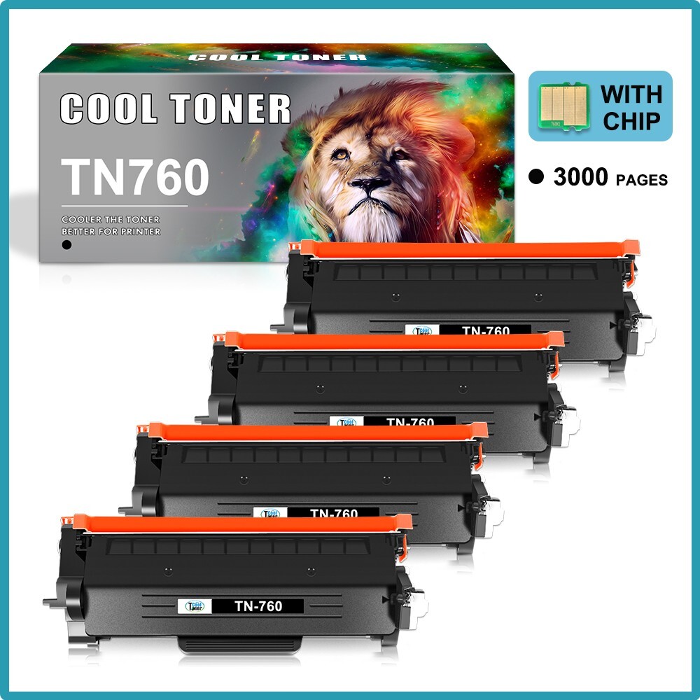4x TN760 Toner Compatible with Brother TN730 MFC-L2710DW MFC-L2730DW MFC-L2750DW