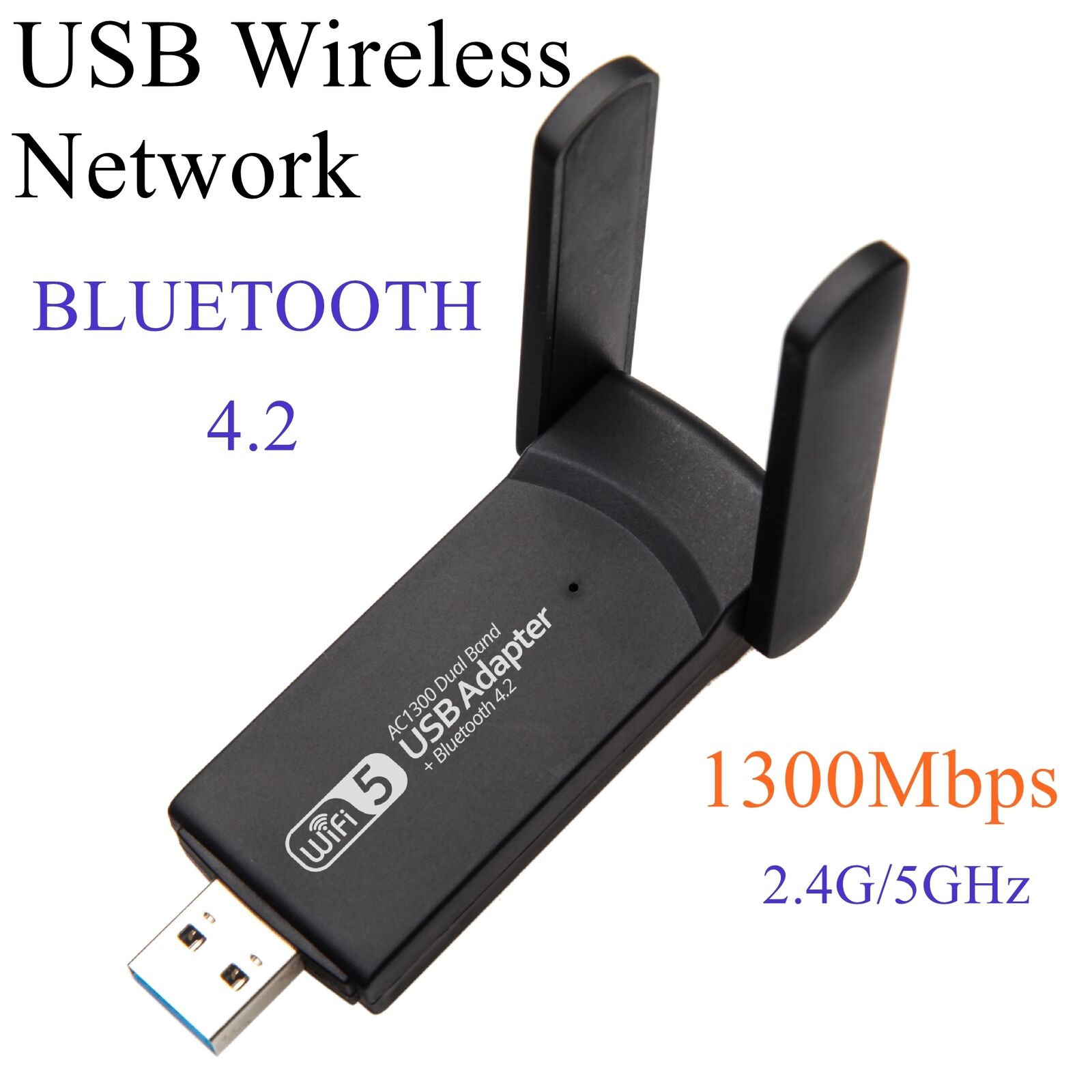 USB Wireless WiFi Bluetooth Adapter 1300Mbps 2.4G/5GHz