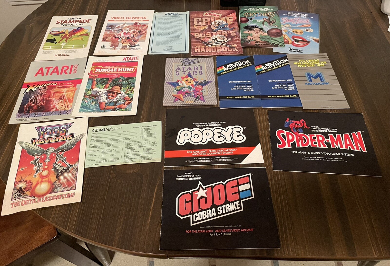 Lot of Vintage Atari Video And Computer Games Manuals Promo Instructions Popeye