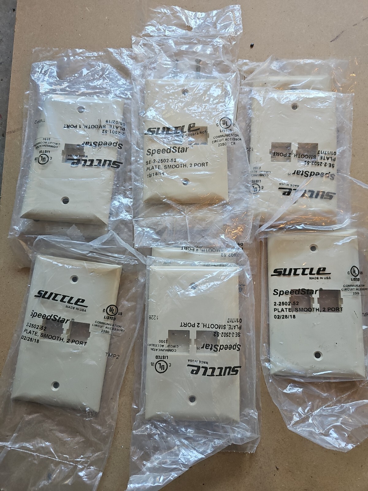 Lot of 10  Suttle SpeedStar Smooth Wall Plate Model Se-2-2502-85 2 Port